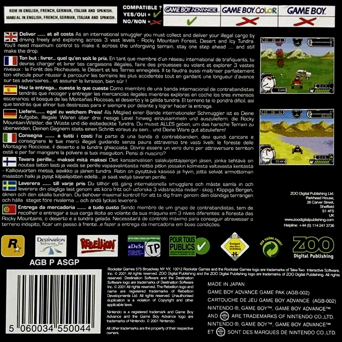 Smuggler's Run — Box back