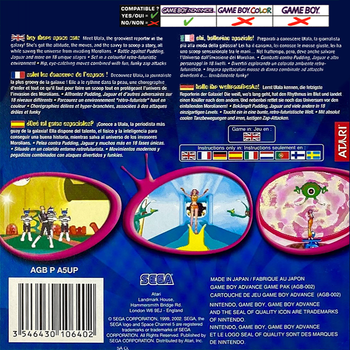 Space Channel 5 : Ulala's Cosmic Attack — Box back