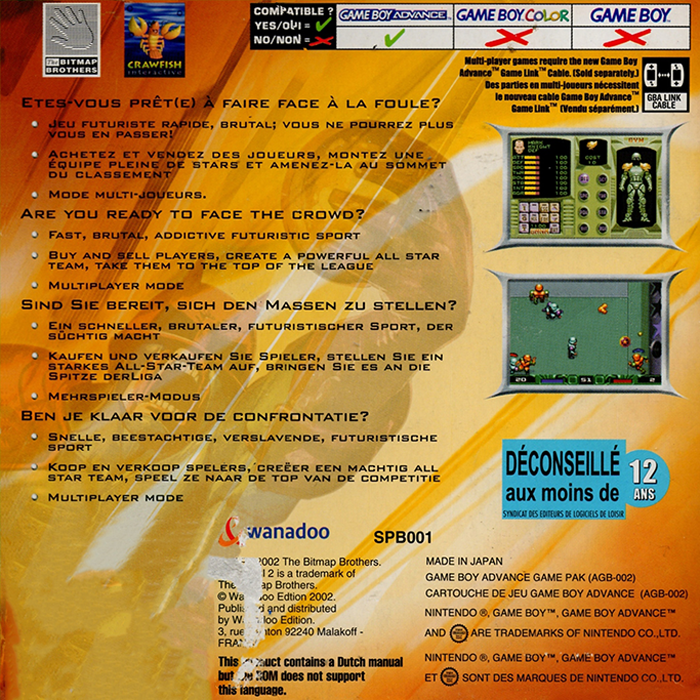 Speedball 2 : Brutal Deluxe — Box back