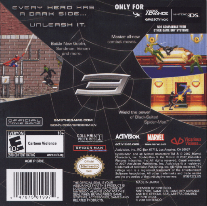 Spider-Man 3 — Box back