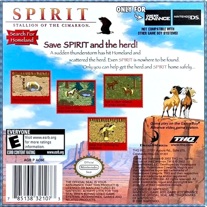Spirit : Stallion of the Cimarron - Search for Homeland — Box back