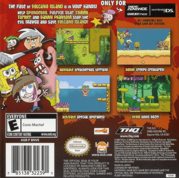 SpongeBob SquarePants and Friends : Battle for Volcano Island — Box back