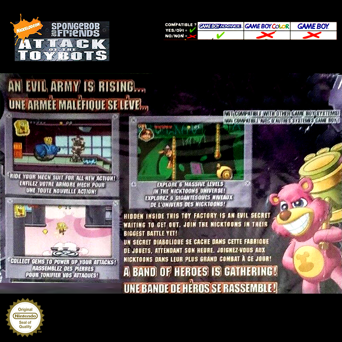 SpongeBob and Friends : Attack of the Toybots — Box back