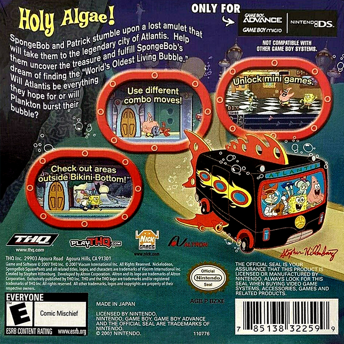 SpongeBob's Atlantis SquarePantis — Box back