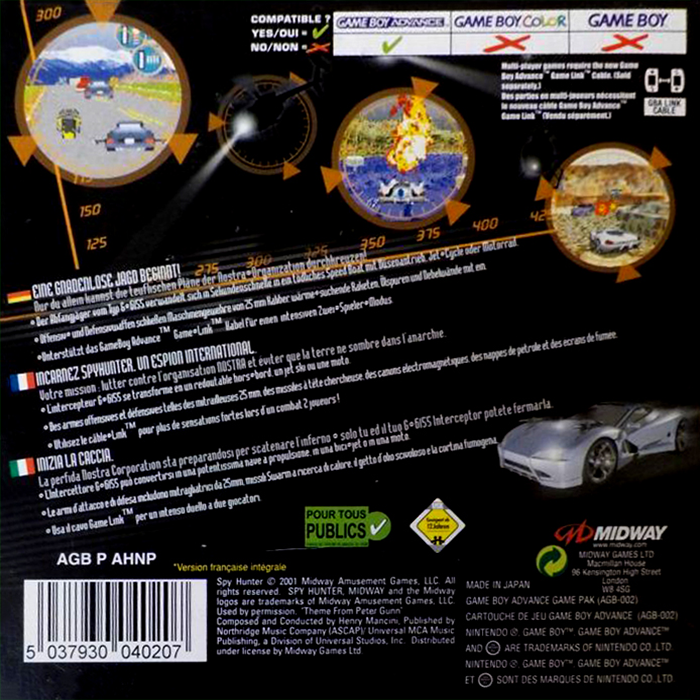 Spy Hunter — Box back