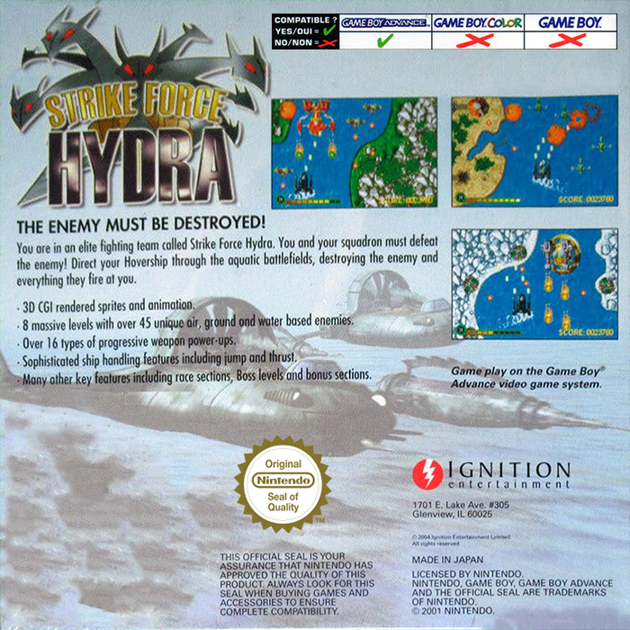 Strike Force Hydra — Box back