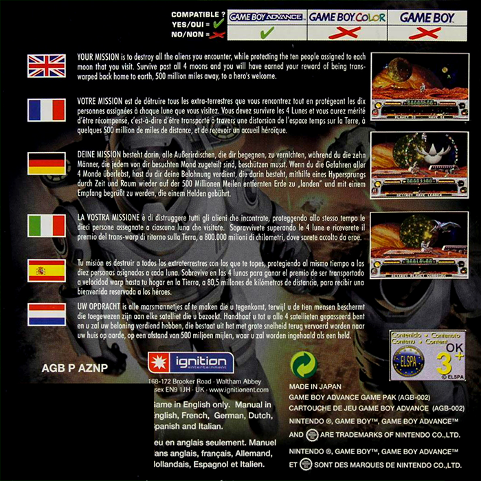 Super Dropzone : Intergalactic Rescue Mission — Box back