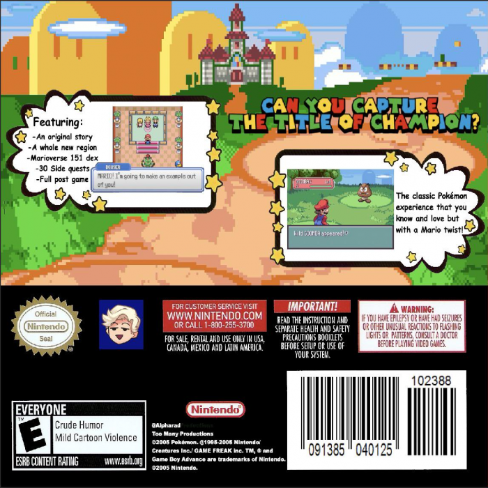 Super MarioMon — Box back