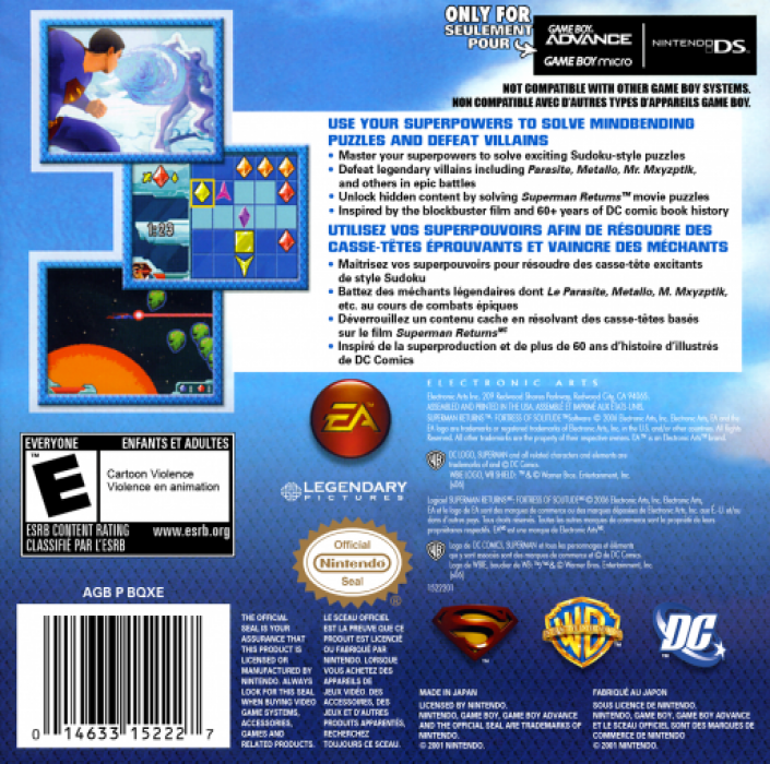 Superman Returns : Fortress of Solitude — Box back