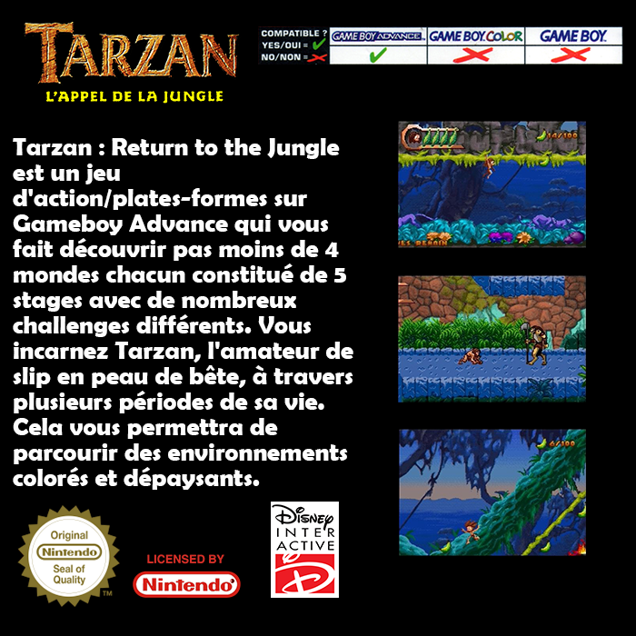 Tarzan : L'Appel de la Jungle — Box back