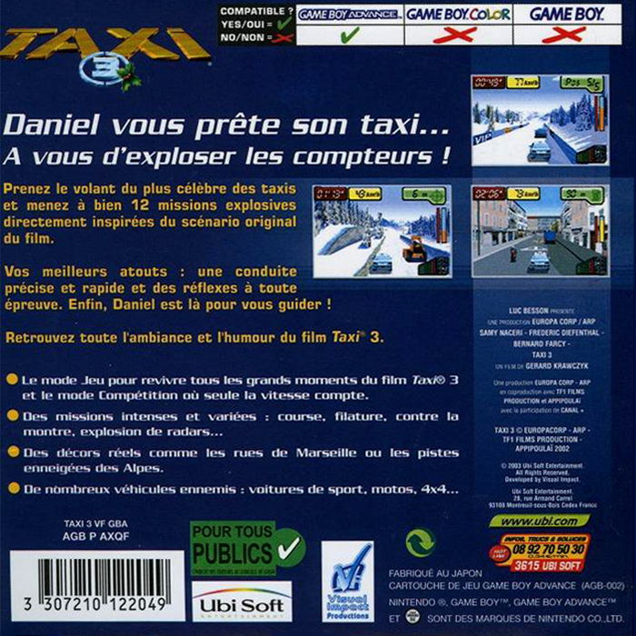 Taxi 3 — Box back