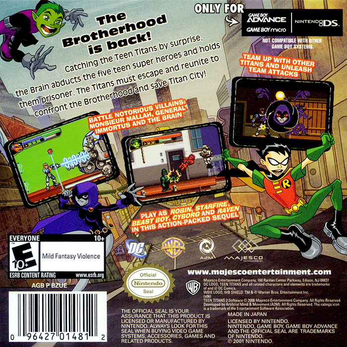Teen Titans 2 — Box back