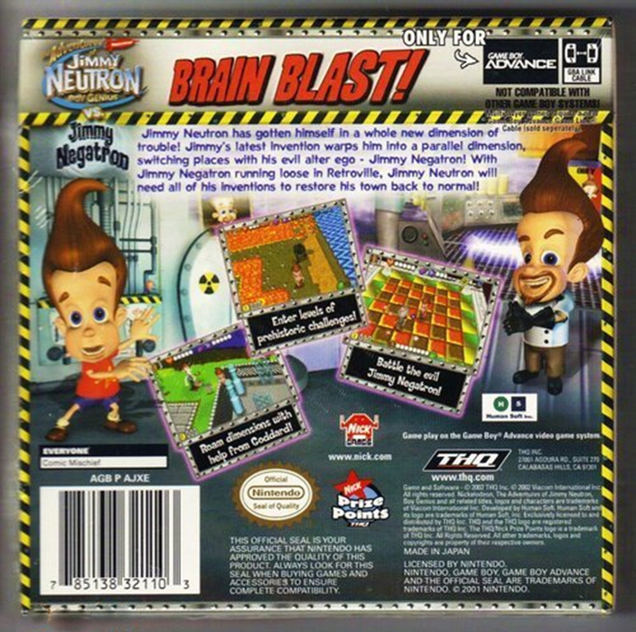 The Adventures Of Jimmy Neutron - Boy Genius Vs. Jimmy Negatron — Box back