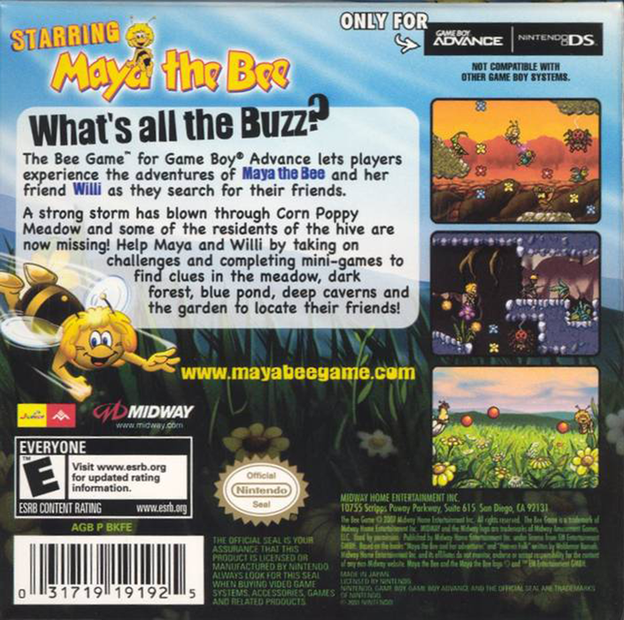 The Bee Game — Box back