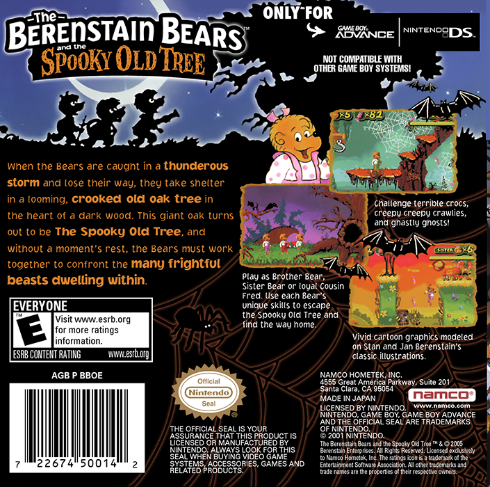 The Berenstain Bears and the Spooky Old Tree — Box back