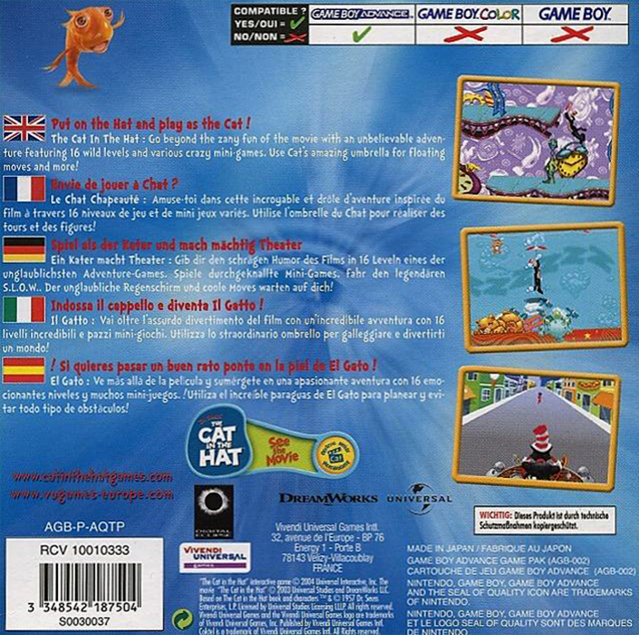 The Cat in the Hat — Box back