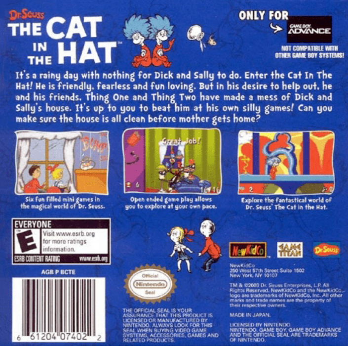 The Cat in the Hat by Dr. Seuss — Box back