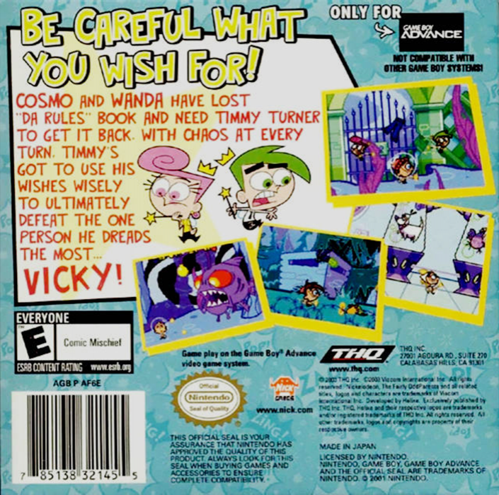 The Fairly OddParents! : Breakin' da Rules — Box back