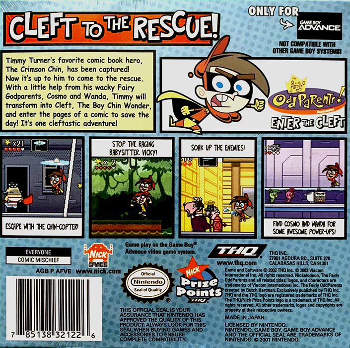 The Fairly OddParents! : Enter the Cleft — Box back
