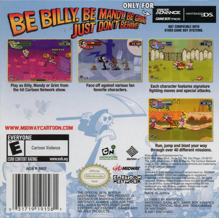 The Grim Adventures of Billy & Mandy — Box back