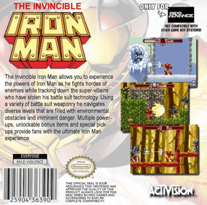 The Invincible Iron Man — Box back