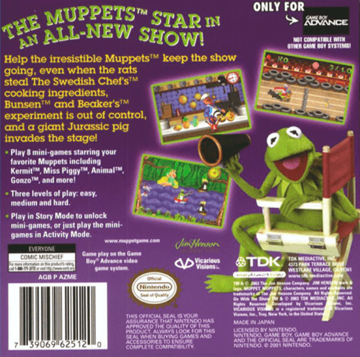The Muppets: On with the Show! — Box back