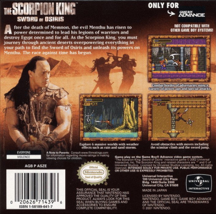 The Scorpion King : Sword of Osiris — Box back
