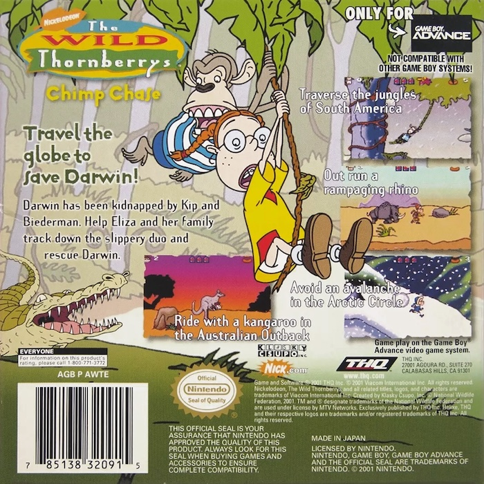 The Wild Thornberrys: Chimp Chase — Box back