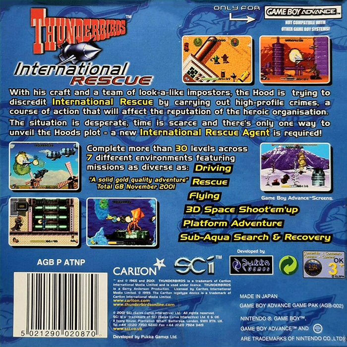 Thunderbirds : International Rescue — Box back
