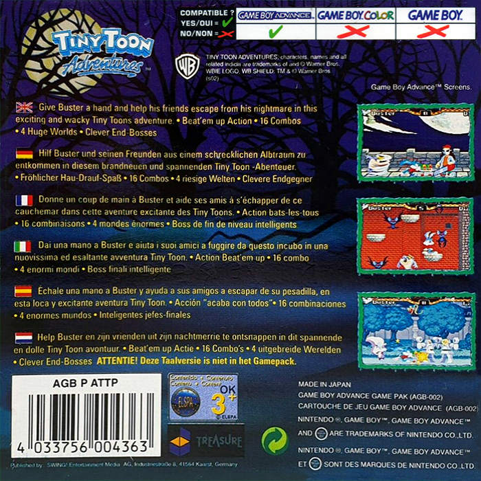 Tiny Toon Adventures : Buster's Bad Dream / Scary Dreams — Box back