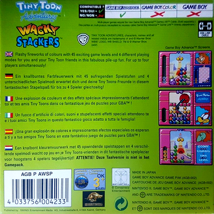 Tiny Toon Adventures : Wacky Stackers — Box back