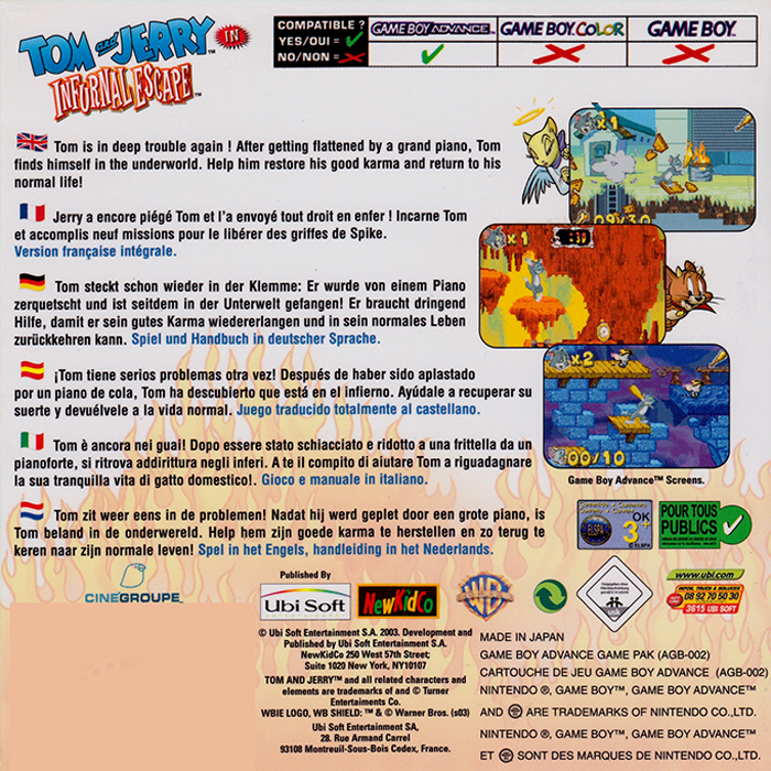 Tom and Jerry in Infurnal Escape — Box back