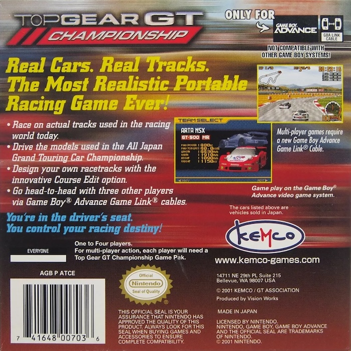 Top Gear GT Championship — Box back