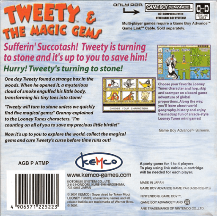 Tweety & The Magic Gems — Box back
