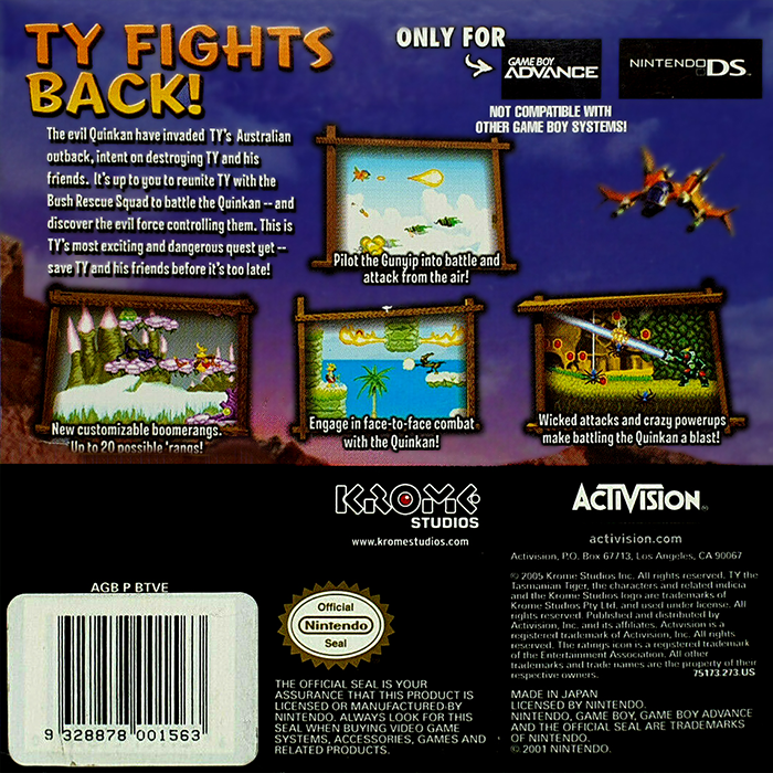 Ty the Tasmanian Tiger 3 : Night of the Quinkan — Box back