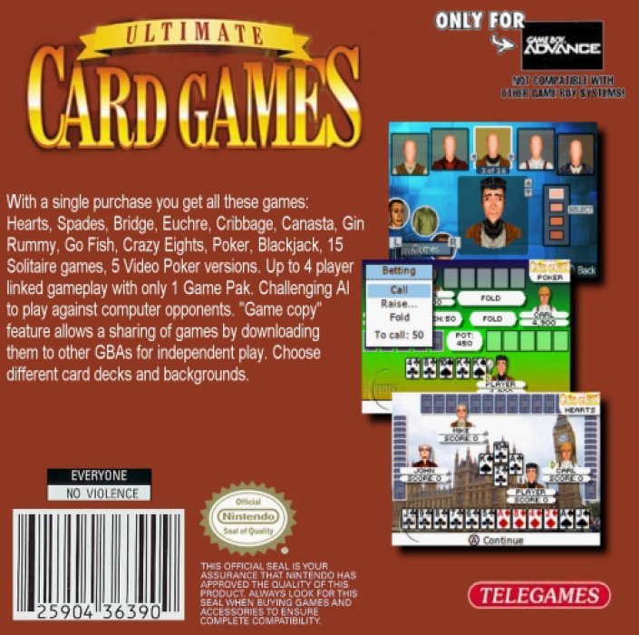 Ultimate Card Games — Box back