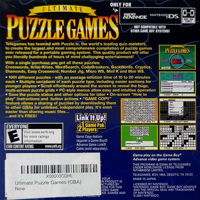 Ultimate Puzzle Games — Box back