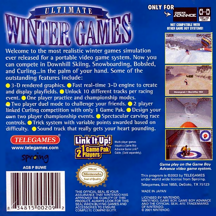 Ultimate Winter Games — Box back