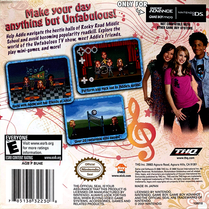 Unfabulous — Box back