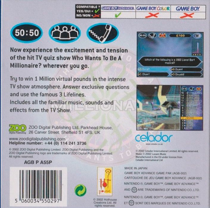 Who Wants to Be a Millionaire — Box back