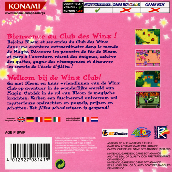 WinX Club — Box back