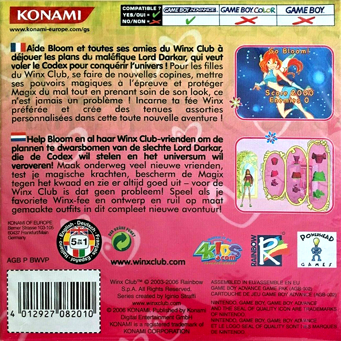 WinX Club : Quest for the Codex — Box back