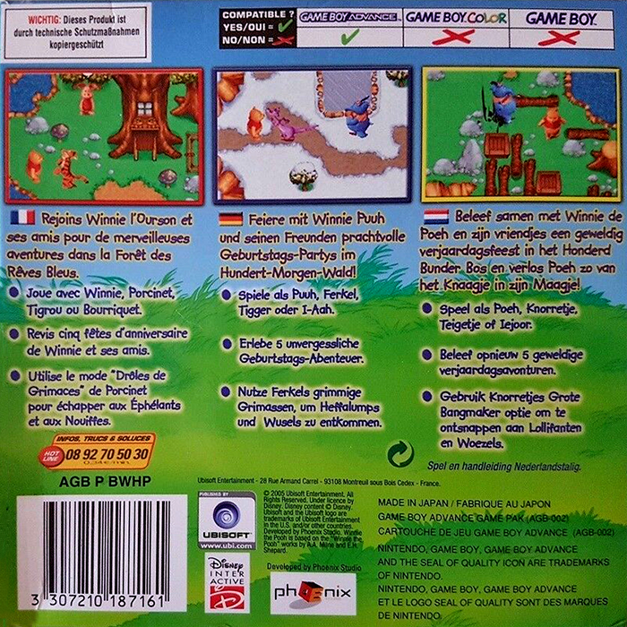 Winnie the Pooh's Rumbly Tumbly Adventure — Box back