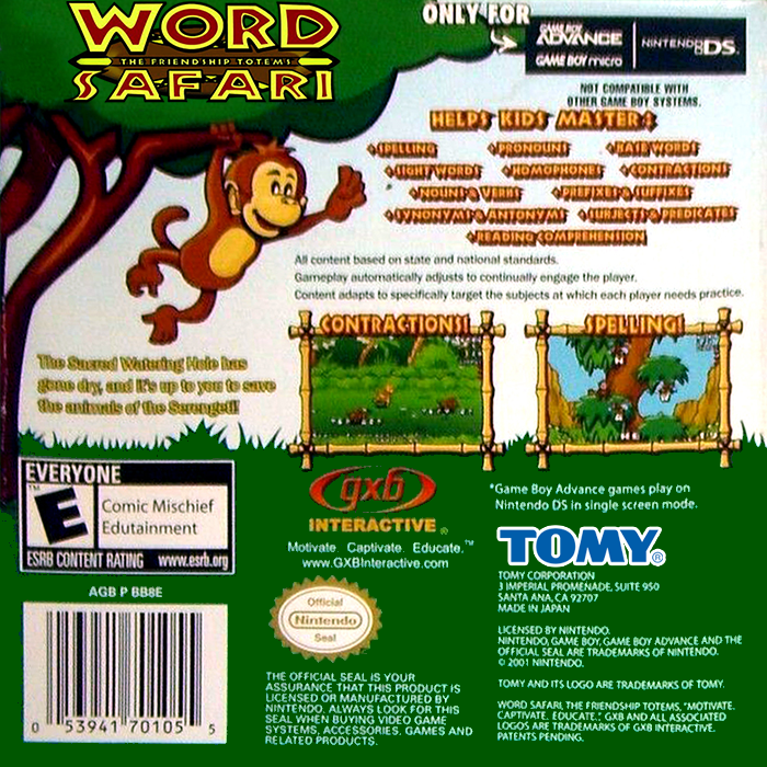 Word Safari : The Friendship Totems — Box back