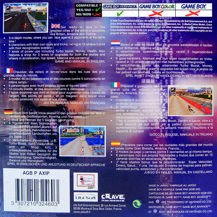 X-bladez : Inline Skater — Box back