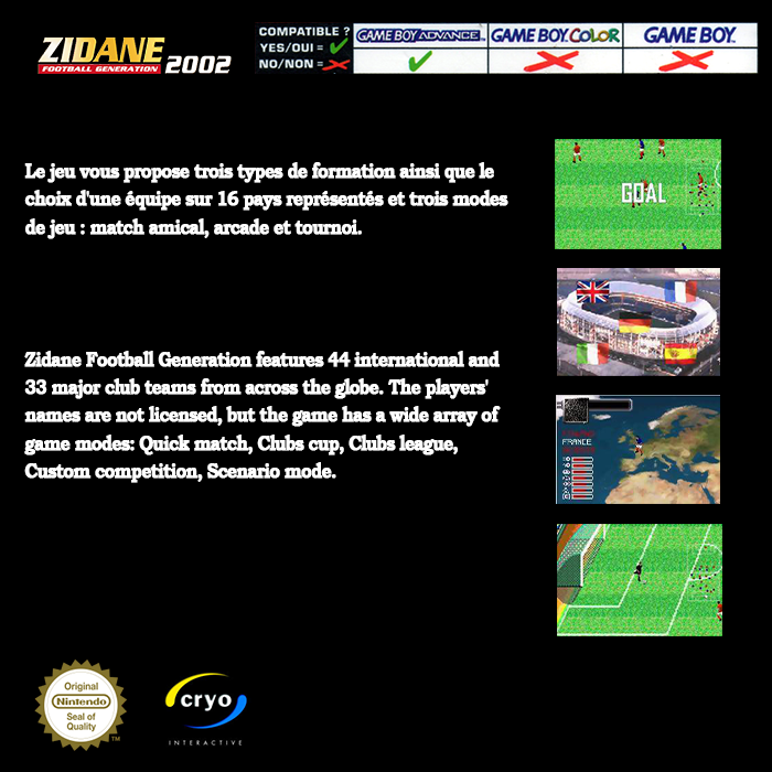 Zidane : Football Generation 2002 — Box back