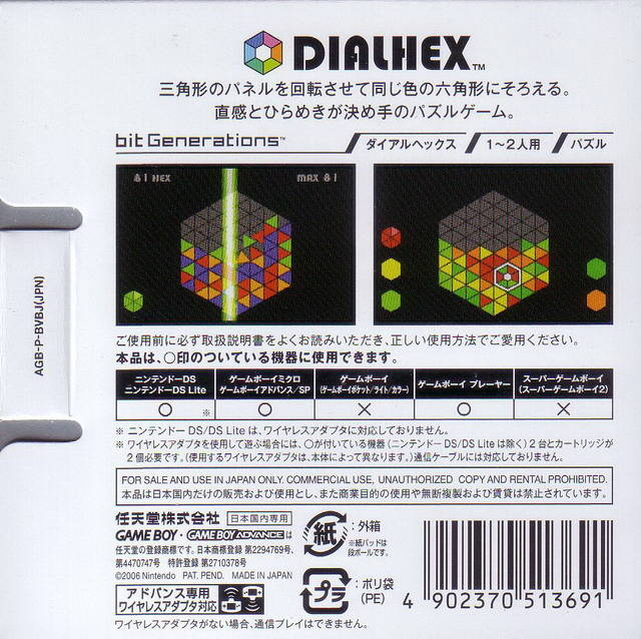bit Generations : Dialhex — Box back