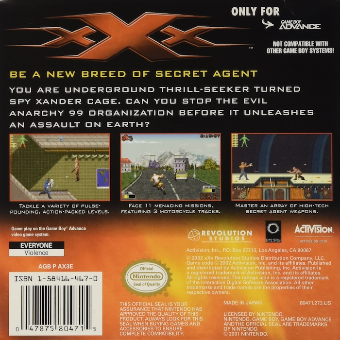 xXx — Box back