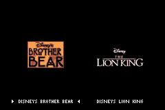 2 Games in 1 : Brother Bear + The Lion King — Title screen
