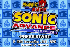 2 Games in 1 : Sonic Advance + Sonic Battle — Title screen